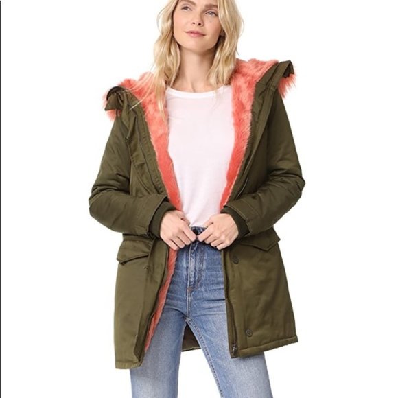 Velvet By Graham & Spencer Pink Faux Fur Parka - Picture 1 of 6